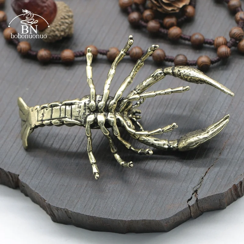 Athvotar Artificial Simulation Animals Lobster Miniature Figurines Lifelike Crayfish Shrimp Doll Toy Vintage Tea Pet Desktop Decor