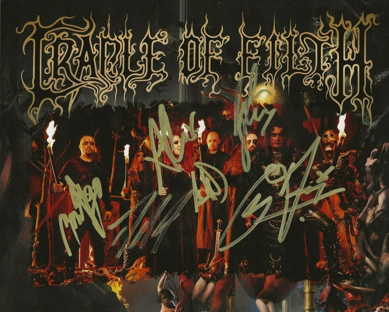 Cradle of Filth REAL hand SIGNED Photo Poster painting #5 COA Autographed Dani Filth All 6