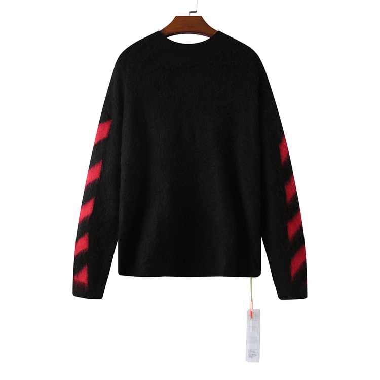 Off White Sweater Off20 Autumn and Winter Wool Crew Neck Pullover Sweater Couple's Loose Sweater