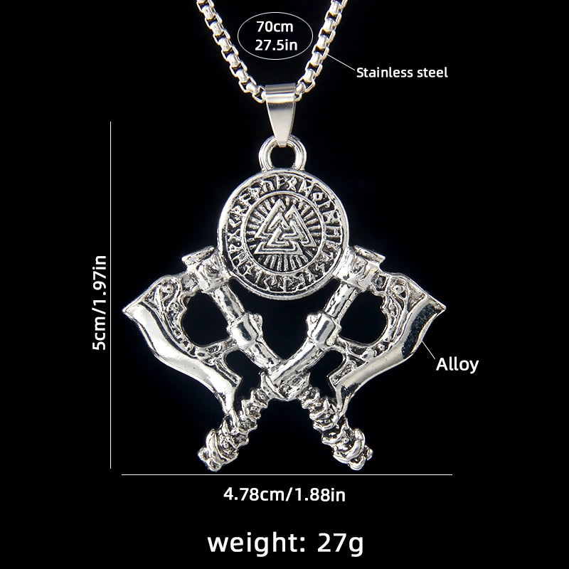 Hip-Hop Punk Axe 201 Stainless Steel Zinc Alloy Square Pearl Chain Pendant Necklaces