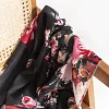 Black Floral Autumn Winter Shawl Scarf