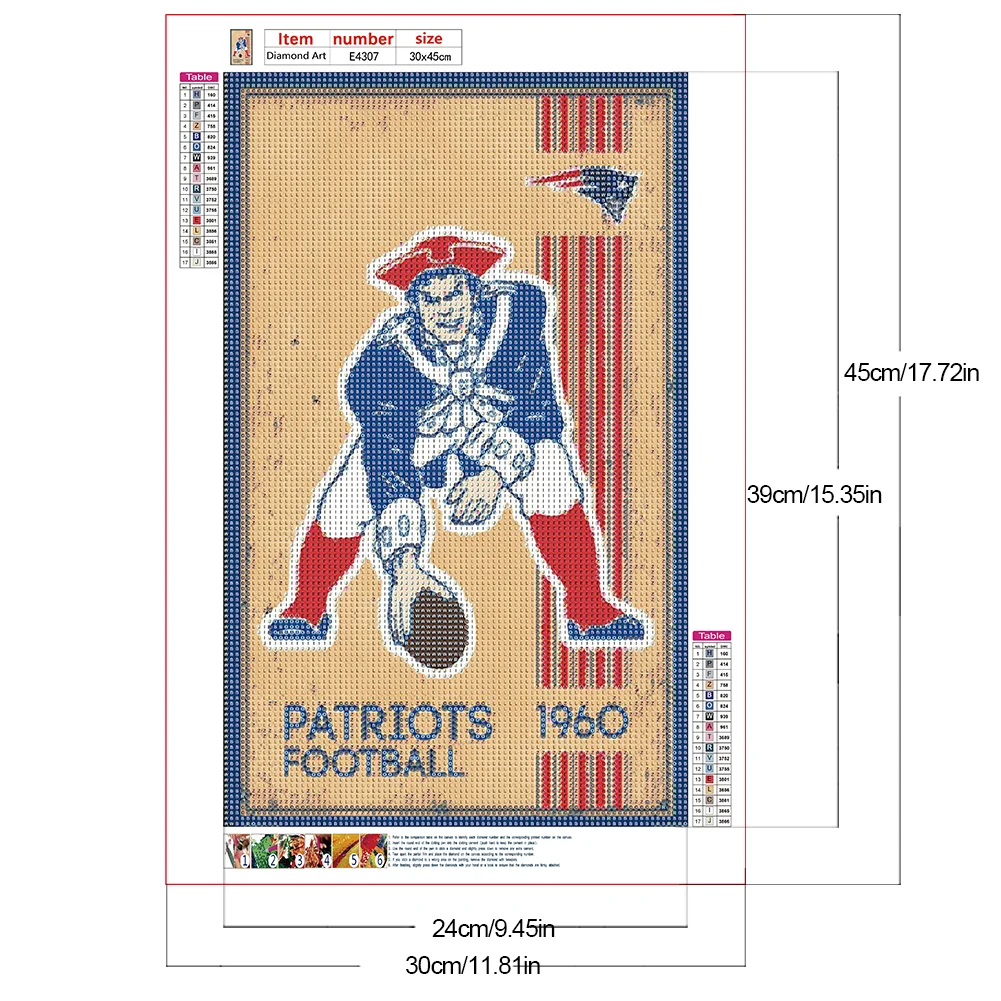 Diamond Painting - Full Round Drill - New England Patriots(Canvas|30*45cm)