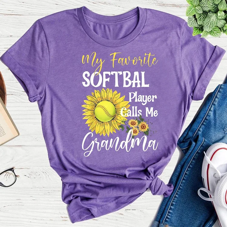 My Favorite Softball Player Call Me Nana Mothers Day V-Neck T
