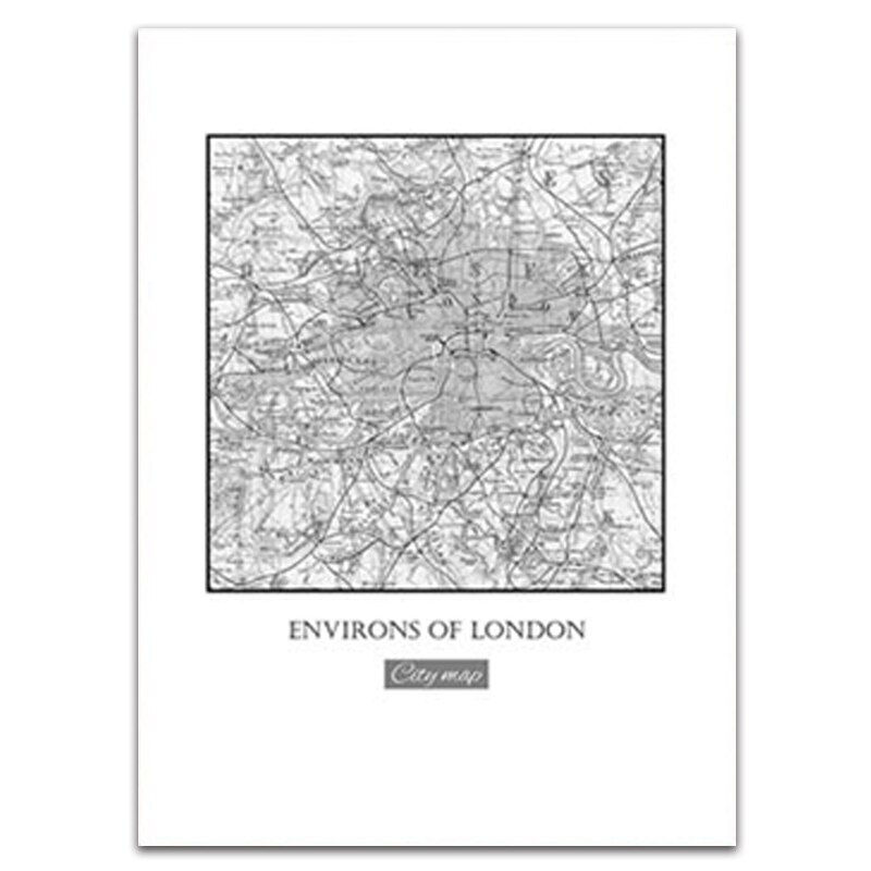 London City Black And White Style Landscape Letter Canvas Painting Poster And Print Wall Picture For Living Room Home Decoration