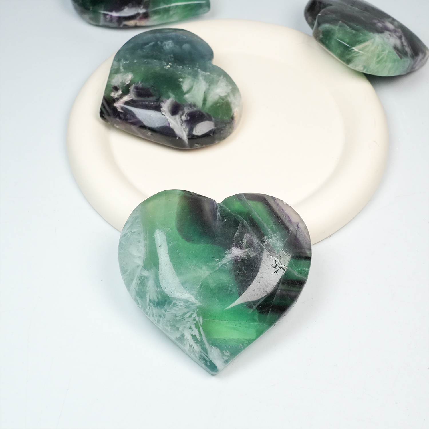 Snowflake Fluorite Heart