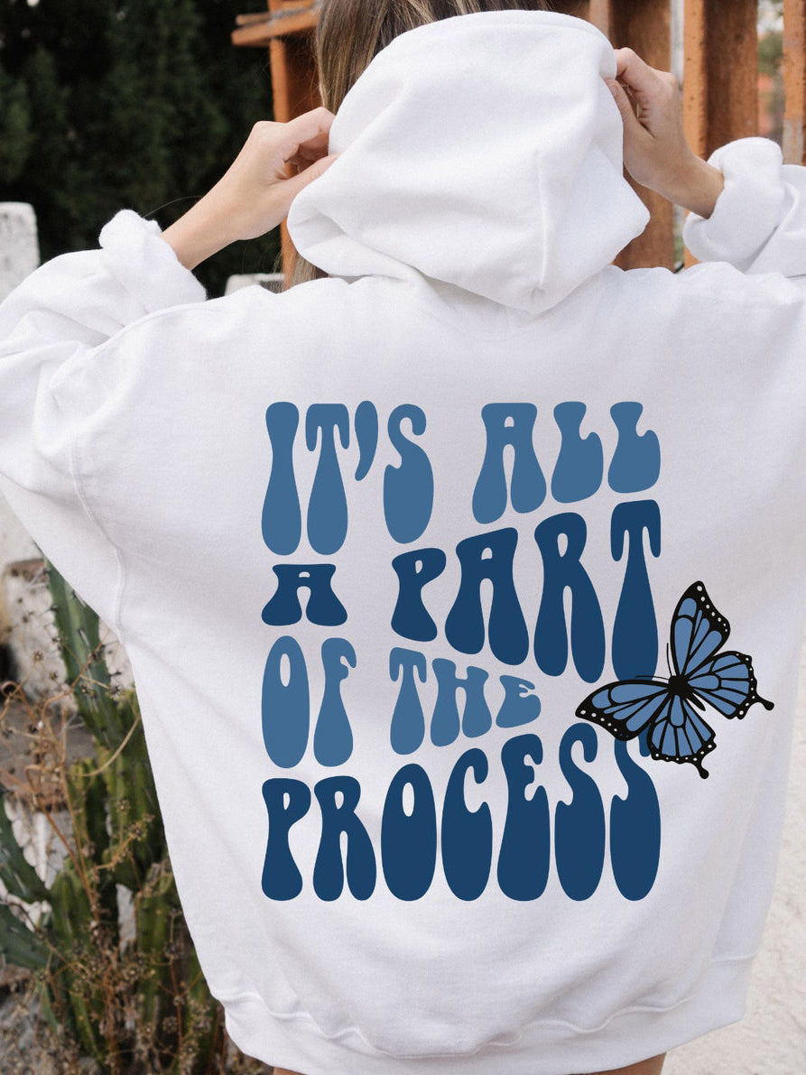 Women's It's All A Part Of The Process Graphic Printed Hoodie
