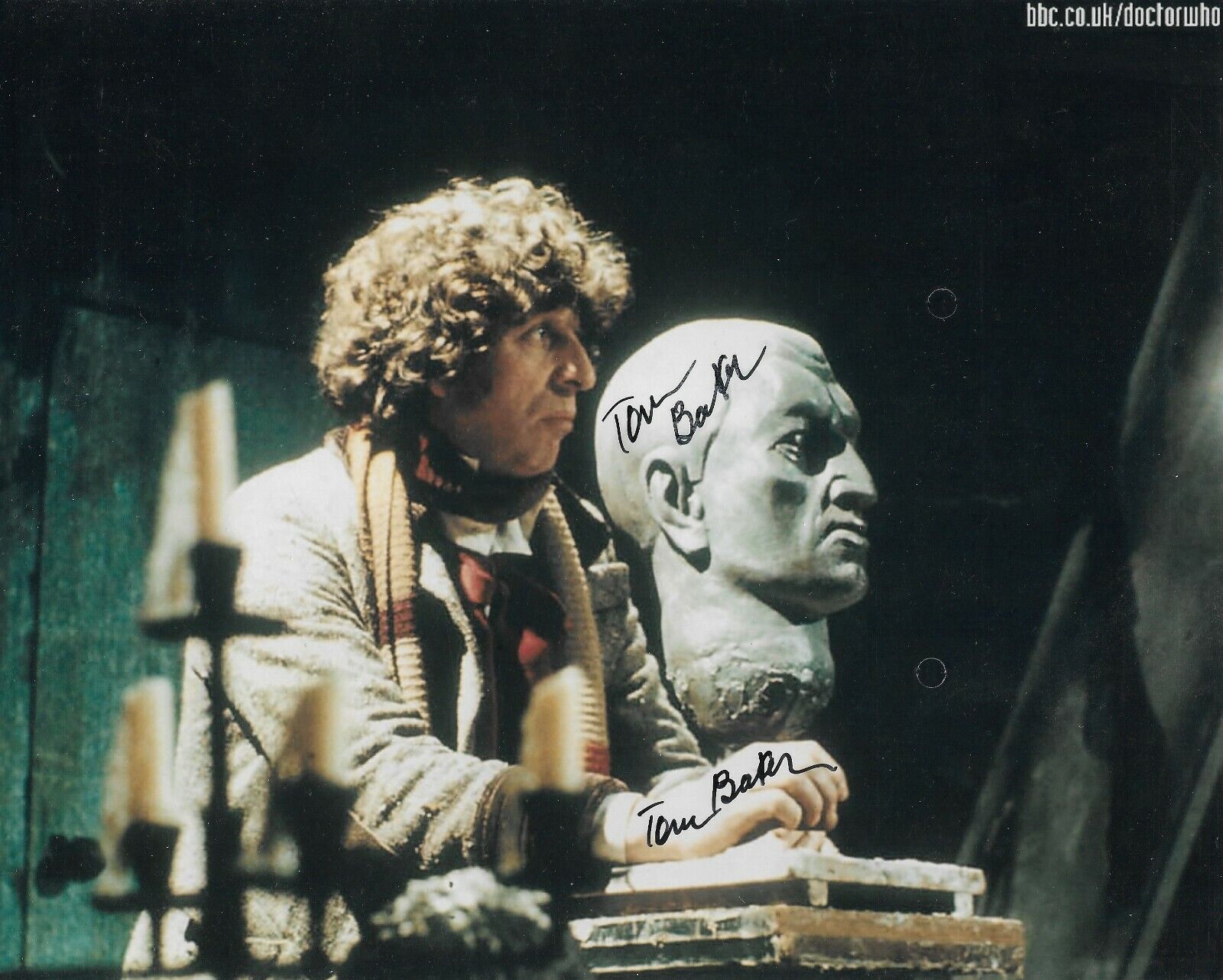 Tom Baker 4th DOCTOR WHO Signed 10x8 plus a picture of Tom at signing COA 23374