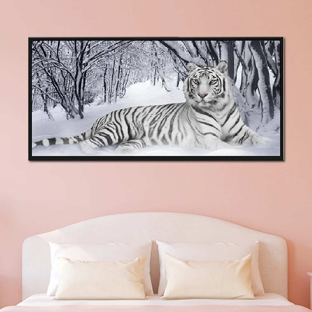 Diamond Painting - Full Square Drill - White Tiger(90*45cm)