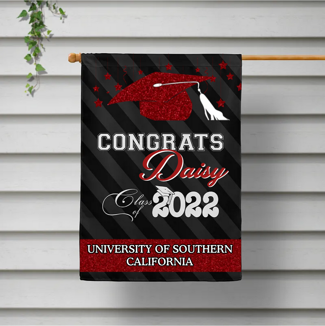 Multiple Colour Congrats Class of 2022 Garden Flag, Graduation Gift, Senior Gift for Son, Daughter, Friends, Classmates Congrats Graduate