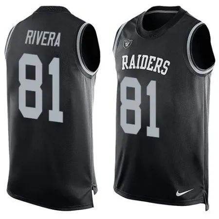Raiders #81 Mychal Rivera Black Team Color Men's Stitched NFL Limited Tank Top Jersey