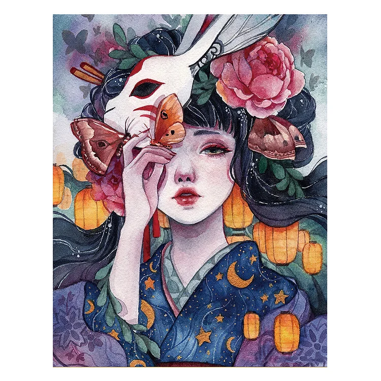 Illustration Girl 11CT Printed Cross Stitch Kits (50*41CM) fgoby