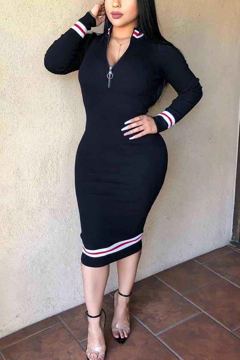 Casual Patchwork Twilled Dress