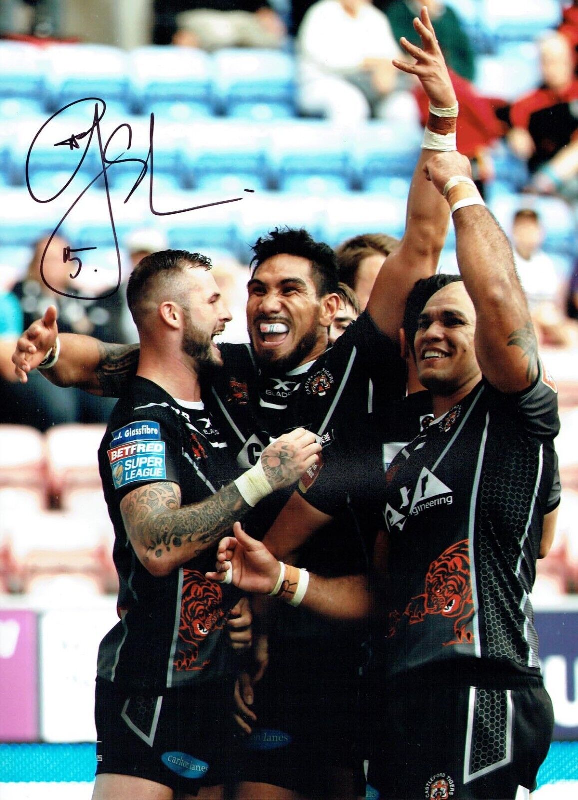 Jesse SENE LEFAO Castleford Rugby Signed Autograph 16x12 Photo Poster painting 2 AFTAL COA