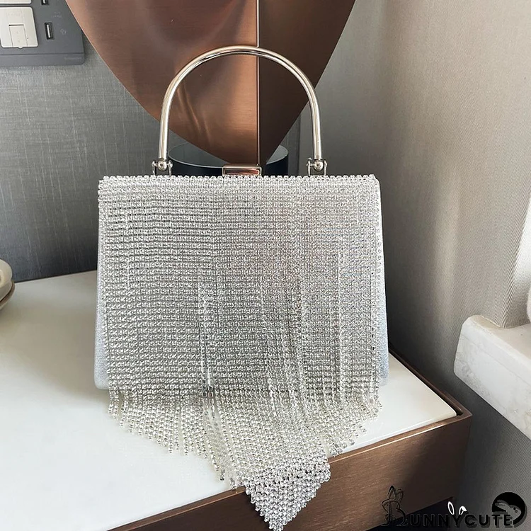 Silver Casual Daily Party Formal Solid Tassel Patchwork Bags