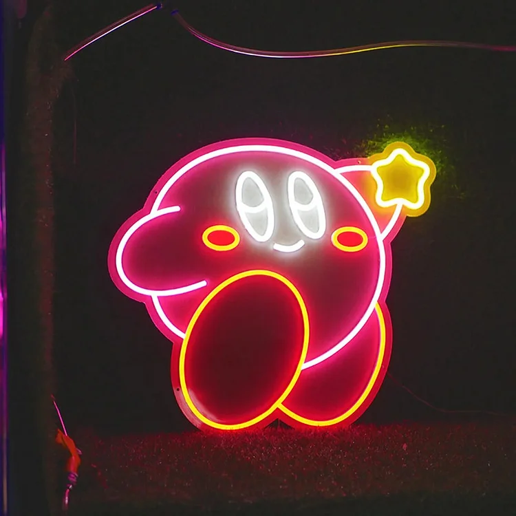 Anime Neon Sign Kirby Neon Sign Kirby Decor Japanese Neon Sign Anime Neon Sign Game Decor Room Decor Kids Gift Bedroom Decor