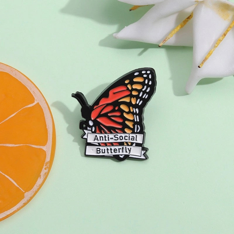 Cartoon Style Pin Sunflower Butterfly Alloy Stoving Varnish Unisex Brooches