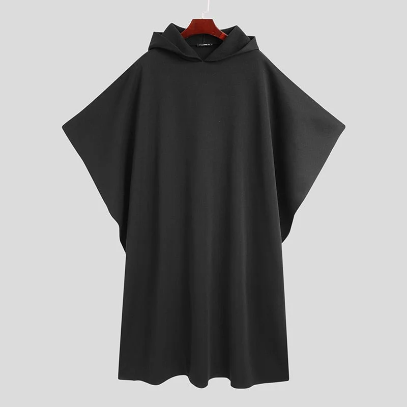 Fashion Men Cloak Coats Hooded Solid Loose 2022 Streetwear Punk Windproof Men's Trench Chic Winter Long Cape Poncho INCERUN