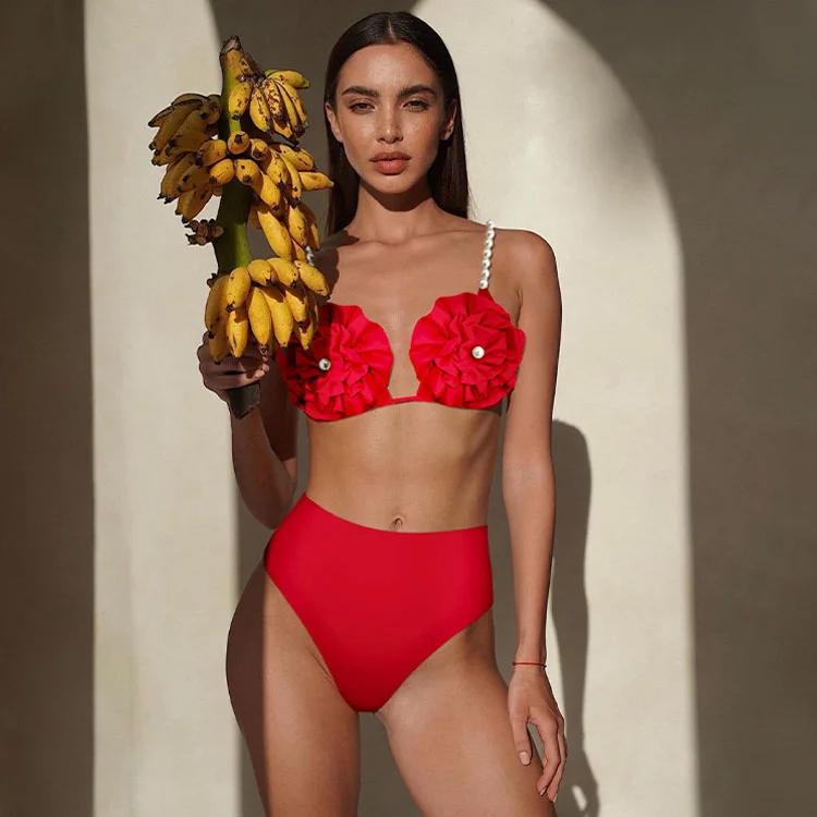 3D Flower Bikini Swimsuit
