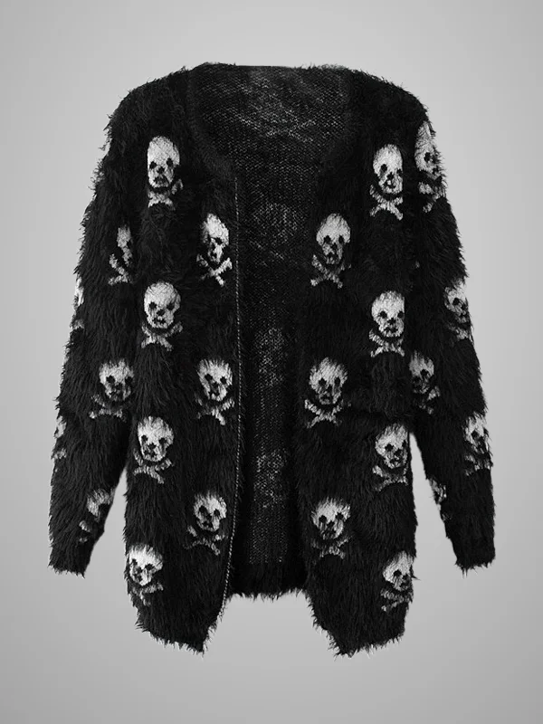 Goth Skull Graphic Cardigan