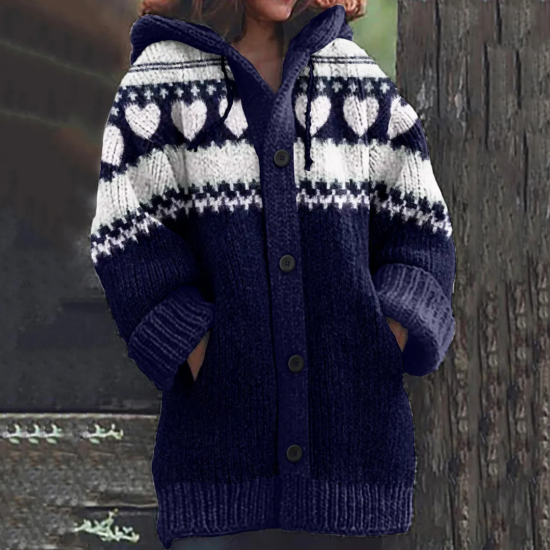 Vintage Iceland Love Knitted Warm Women's Sweater