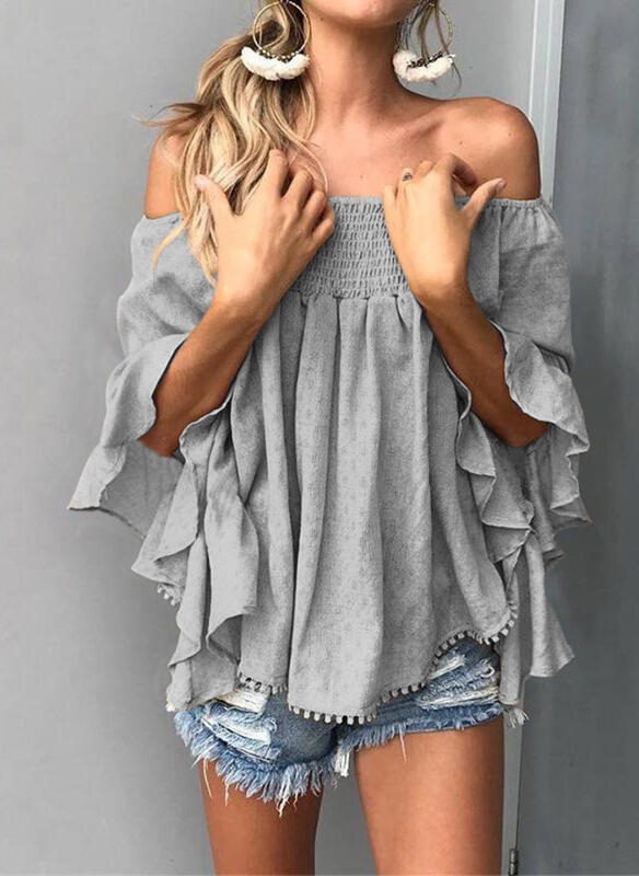 Fashion Women Summer T-Shirts for Streetwear Short Flare Sleeve Casual Loose Pullovers Top For Lady