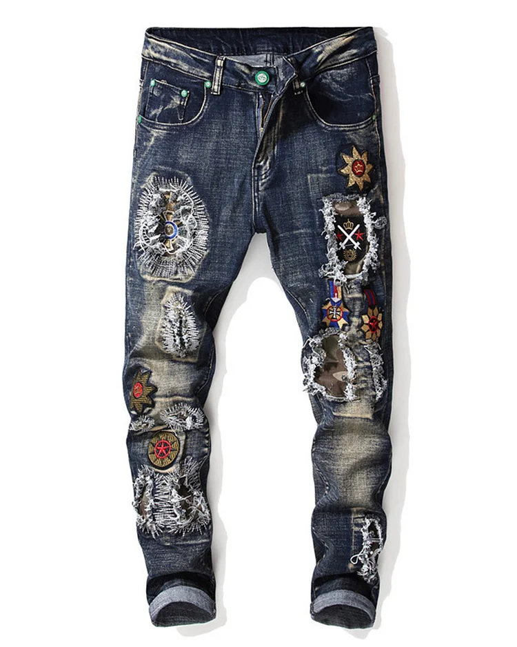 Men's Ripped Stretch Jeans