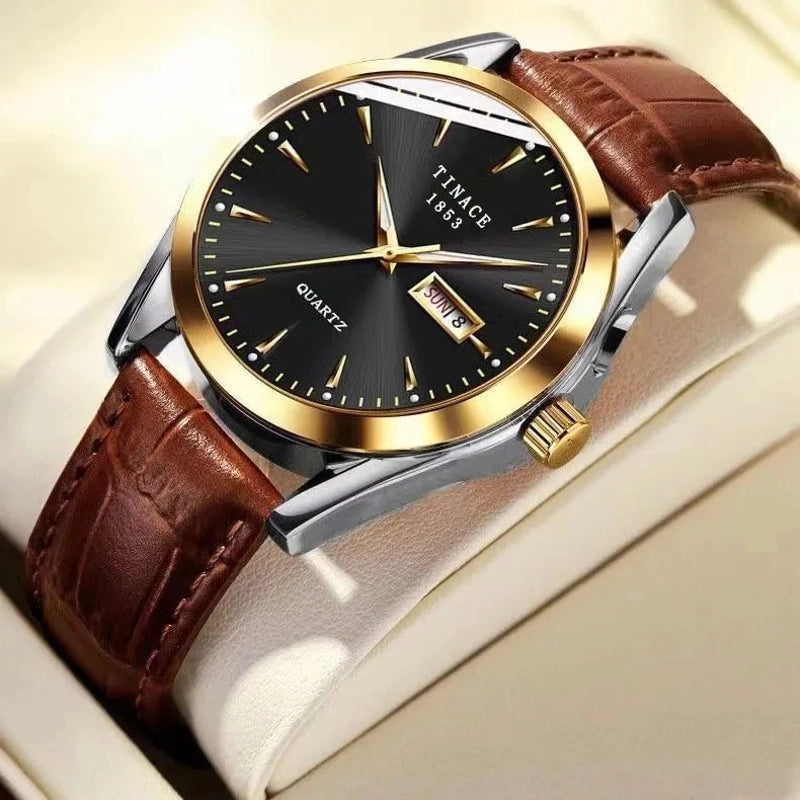Commute Color Block Single Folding Buckle Quartz Men's Watches