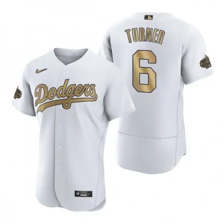 Men's Los Angeles Dodgers #6 Trea Turner 2022 All-Star White Flex Base Stitched Baseball Jersey E6PV