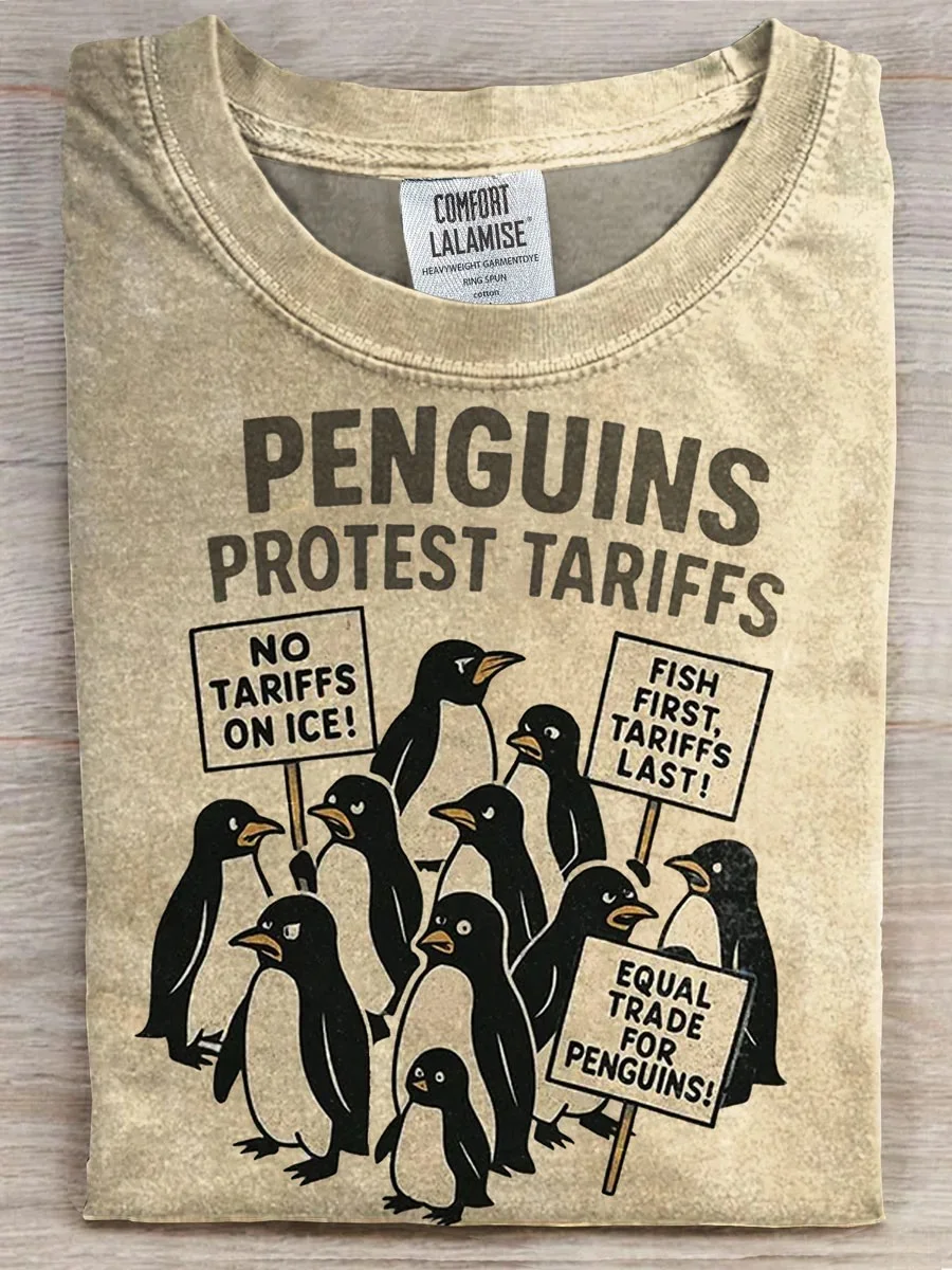 Eagerlys Penguins Protest Tariffs T-shirt Eagerlys