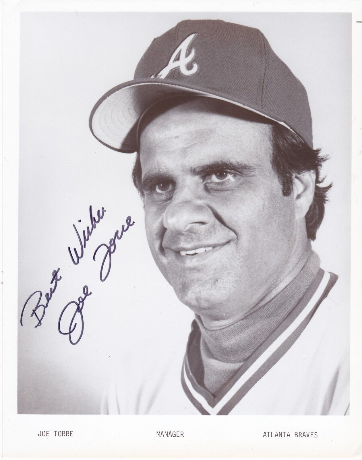 JOE TORRE ATLANTA BRAVES ACTION SIGNED 8x10