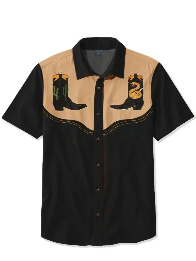 Suitmens 100% Cotton - Classic Western Cowboy Boots  Shirt