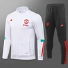 2023/2024 Manchester United Long Zipped Jacket White Football Shirt 1:1 Thai Quality Set