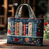 Book Bloom Quilted Tote  Bag