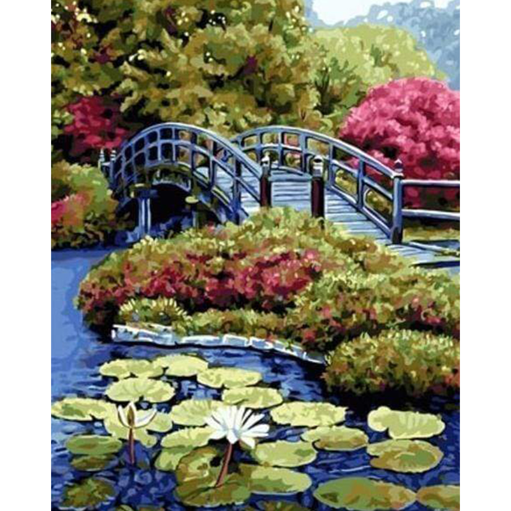 Scenery Of Small Bridge 40*50cm(canvas) full round drill diamond painting