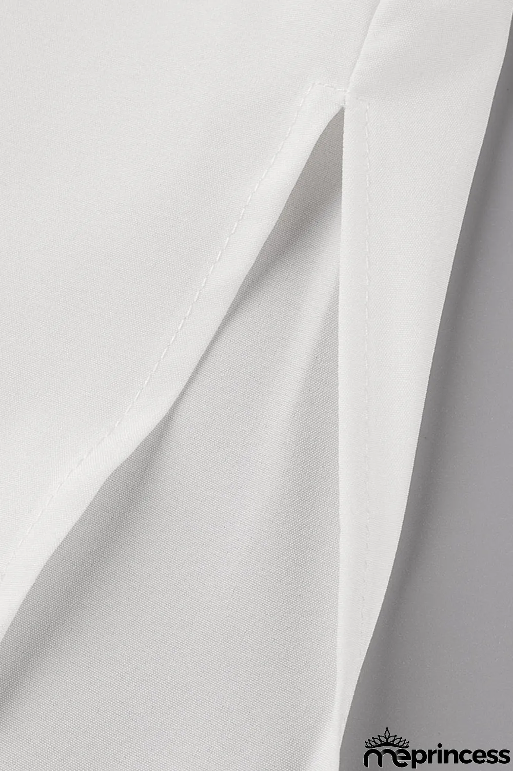 White Fashion Casual Solid Slit Turndown Collar Long Sleeve Shirt Dress