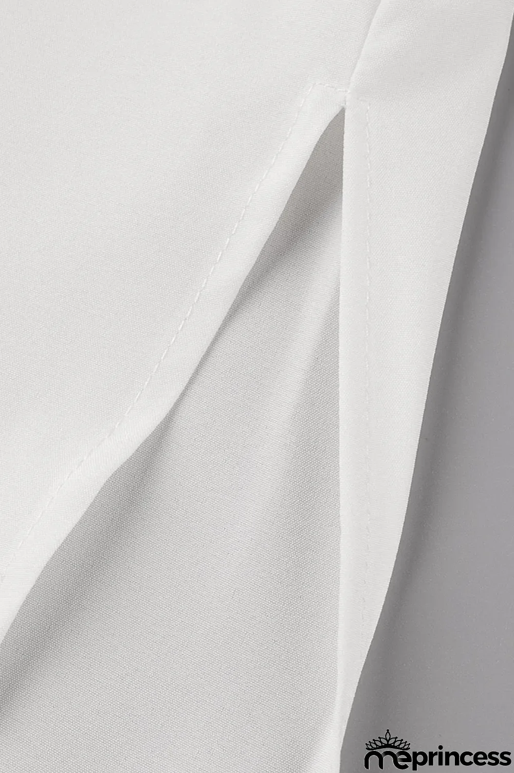 White Fashion Casual Solid Slit Turndown Collar Long Sleeve Shirt Dress