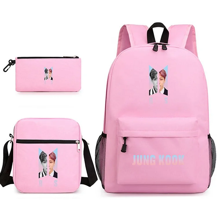  Jung Kook Printed Bts Pink Bag Baby Bag College Bags
