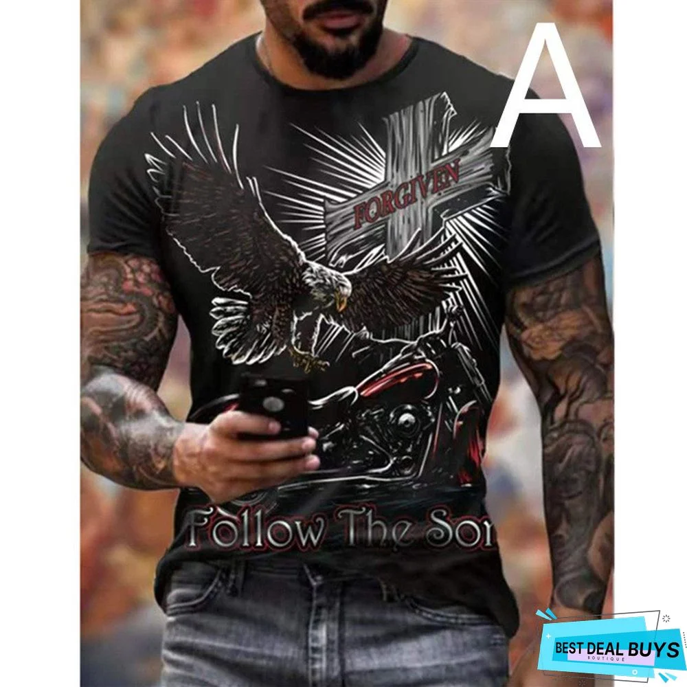 3D Personalized Printing Fashion Trend Boys Lightweight Breathable Short Sleeve T-shirt