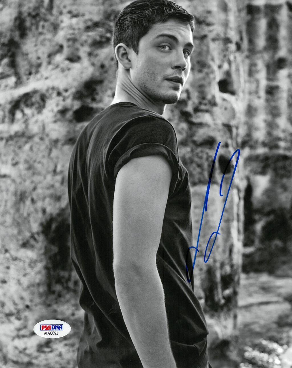 Logan Lerman Signed Percy Jackson Autographed 8x10 B/W Photo Poster painting PSA/DNA #AD90693