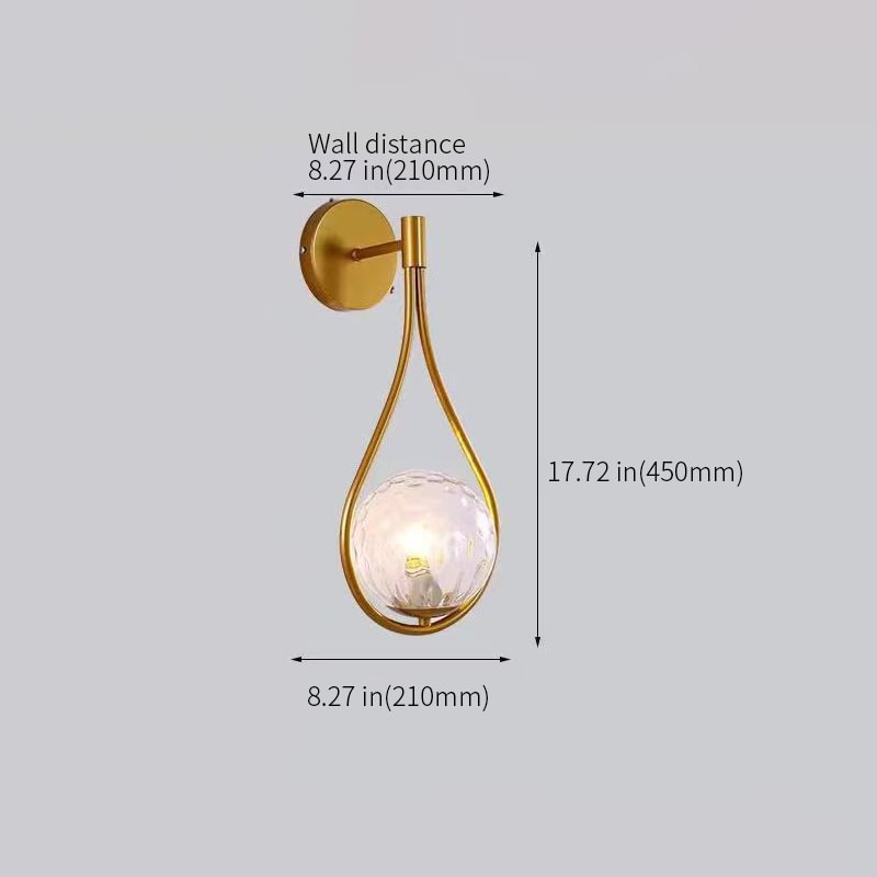 Nordic Glass Shade Ball  Sconce