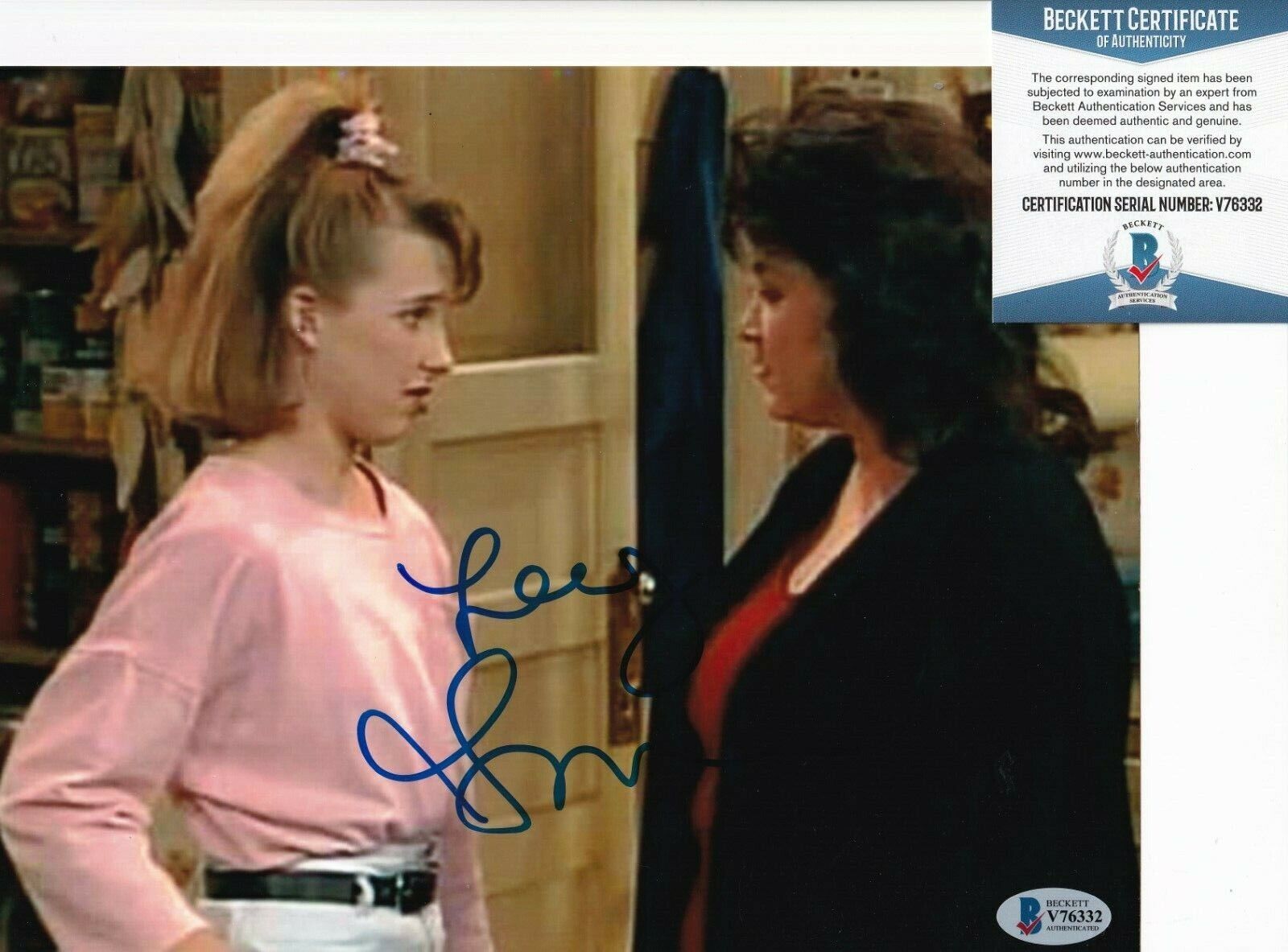 ALICIA GORANSON signed (ROSEANNE) THE CONNORS 8X10 Photo Poster painting BECKETT BAS V76332