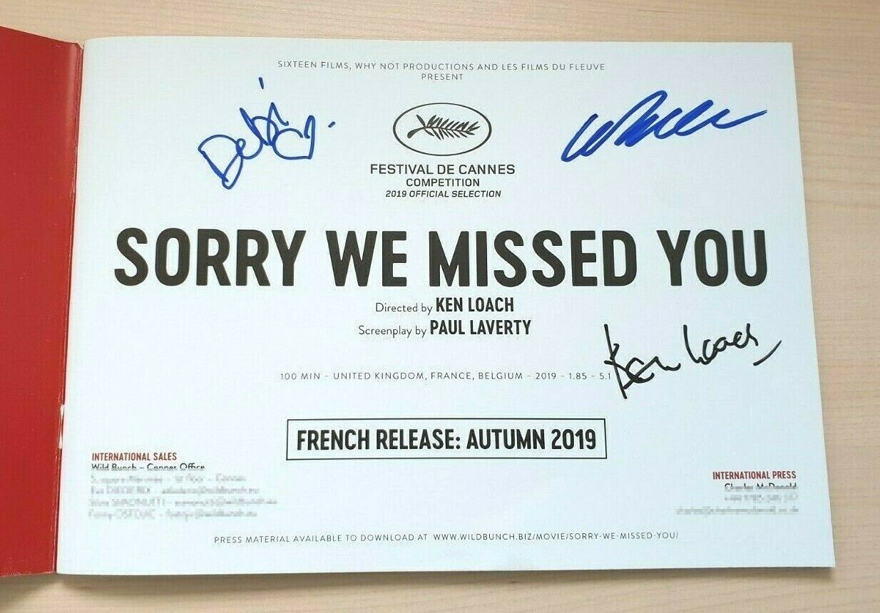 SORRY WE MISSED YOU Cast Signed Autographed Pressbook CANNES 2019 Ken Loach