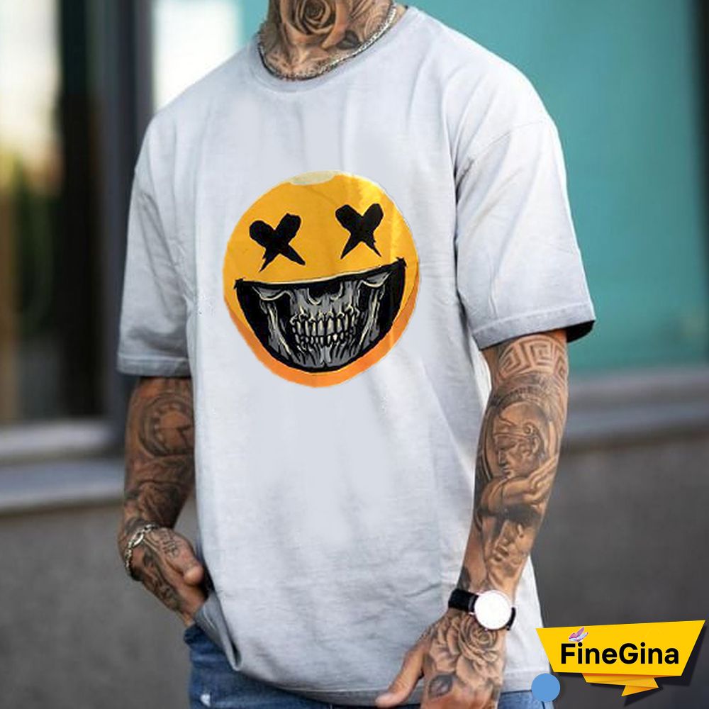 Street Smiley Print Short Sleeve T-Shirt