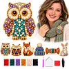 6PCS DIY Christmas Pearl Diamond Painting Brooch Kit for Adults, Wearable Pins
