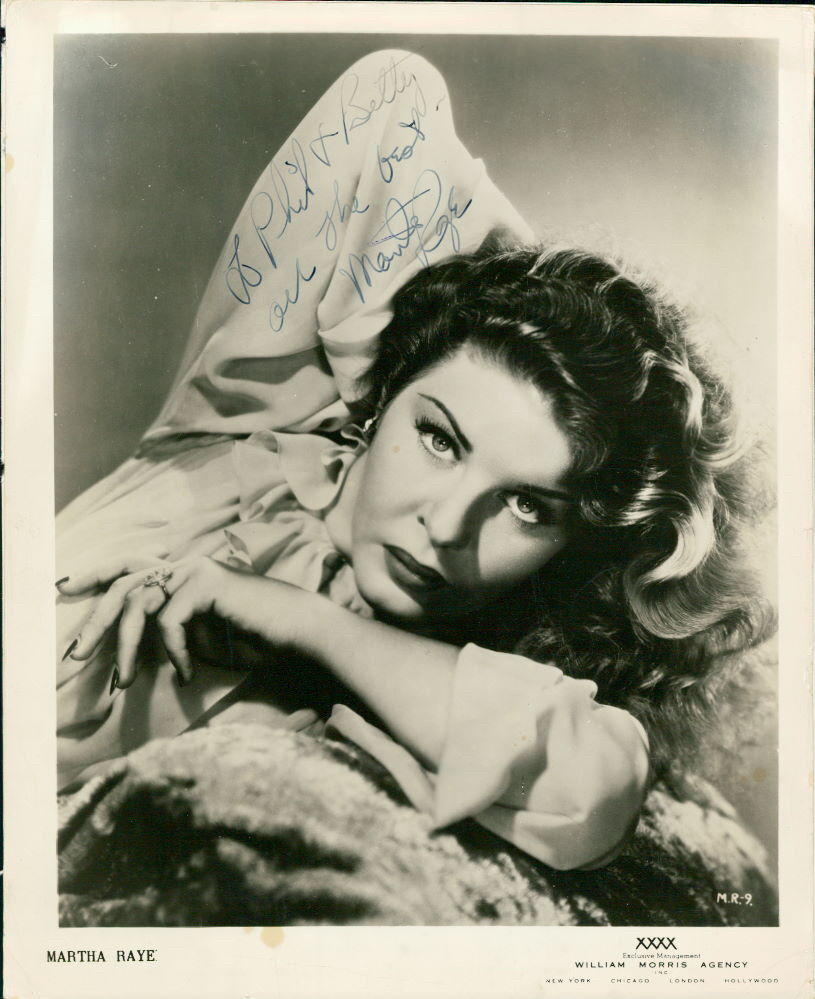 Martha Raye (Vintage, Inscribed) signed Photo Poster painting COA