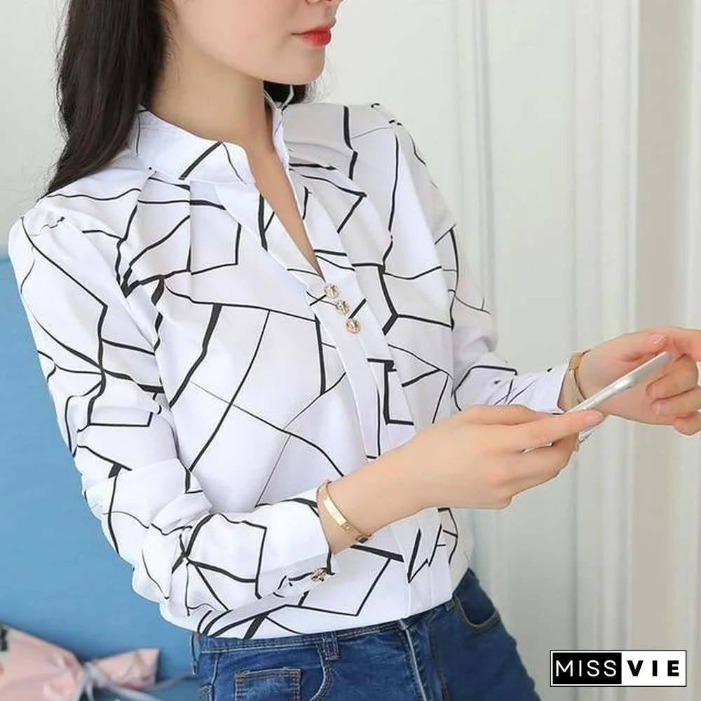 Women Tops And Blouses Office Lady Blouse Slim Shirts Women Blouses Plus Size Tops Casual Shirt Female Blusas