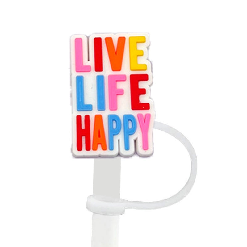 Cute Letter Silica Gel Straw Mouthpiece 1 Piece