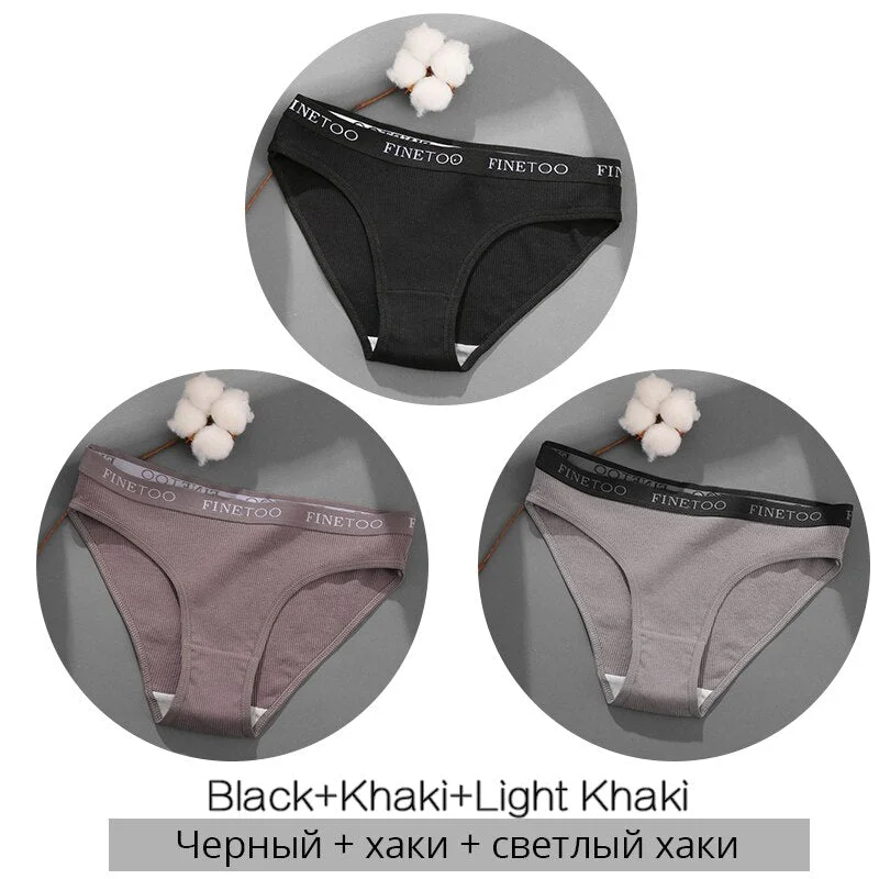 FINETOO Letter Cotton Panties Women M-2XL Lady Underpants Girls Briefs Fashion Cotton Underwear Soft Panty Female Lingerie 2020