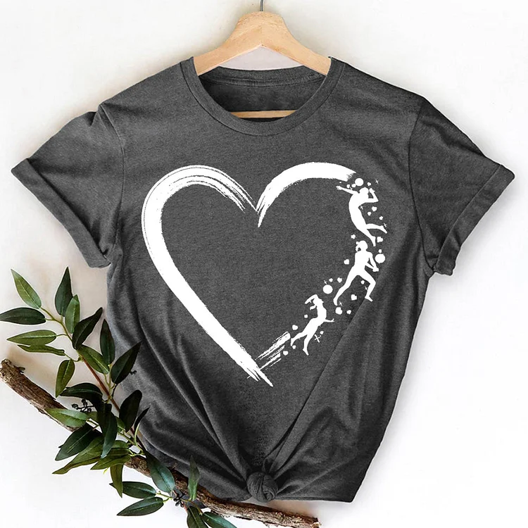 Beauty heart brush vector love volleyball T-Shirt-07434-Annaletters