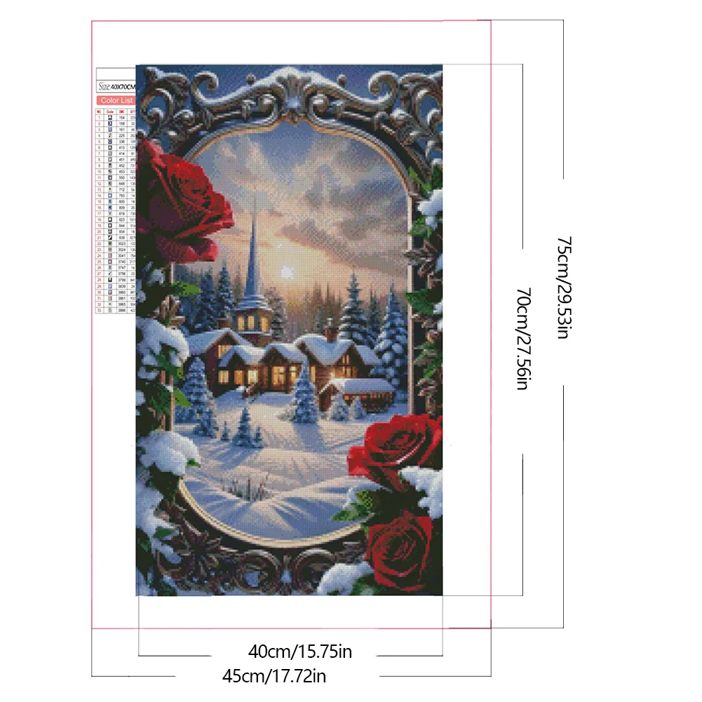 5D DIY Full Round Drill Partial AB Diamond Painting Picture Frame Garden 45x75cm